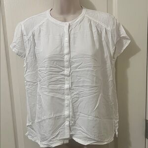 Old Navy White Button-Front Short Sleeve Blouse